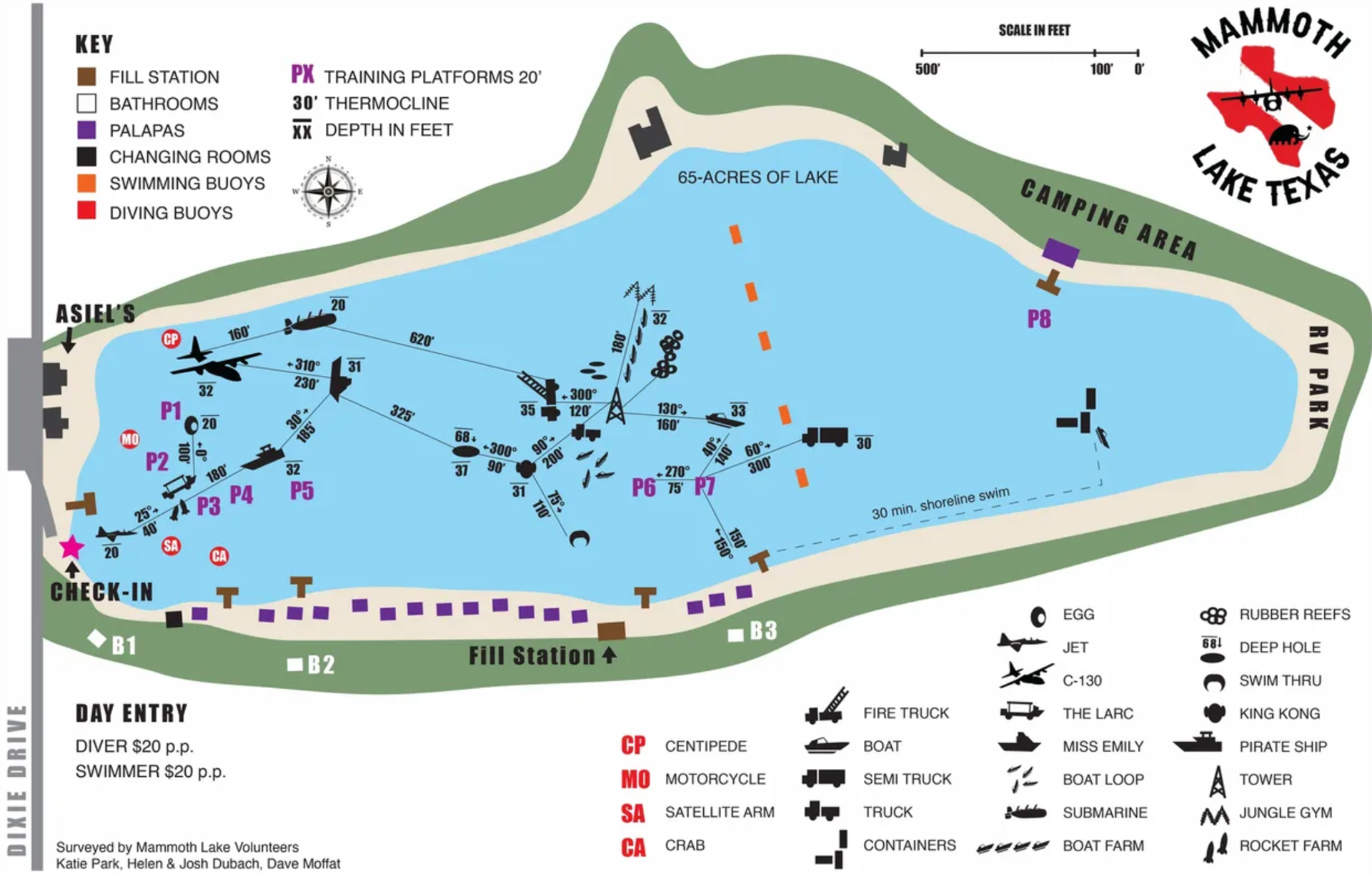 Mammoth Lake Underwater Map